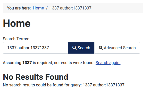 Finder false condition Finder search returning no results for the false SQL condition
